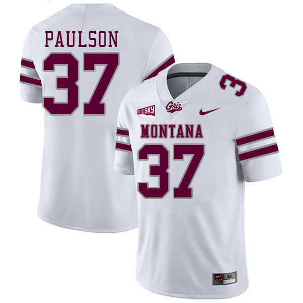 Montana Grizzlies #37 Kraig Paulson College Football Jerseys,Uniforms Stitched Sale-White